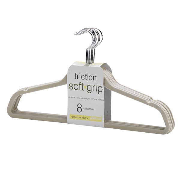 8 Pack Fuzzy Grip Suit Hanger 76539711