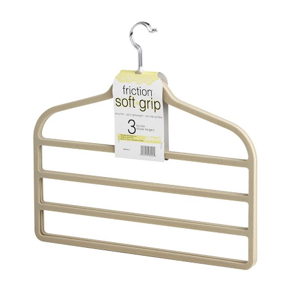 3 Pack Soft Grip 4 Trouser Hanger 77055511