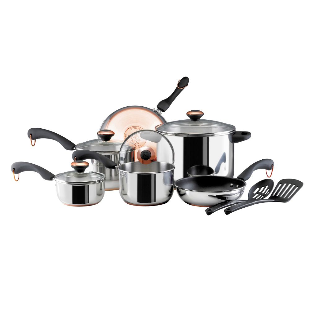 Paula Deen 12 Piece Stainless Steel W/Copper Cookware Set