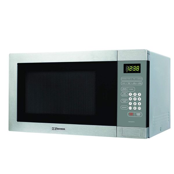Emerson 1.1 cu. ft. Microwave Oven w/ Silver Front & Cabinet - MW8121