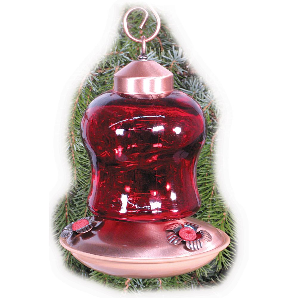 Woodlink Audubon Red Glass Mini Lantern Hummingbird Feeder