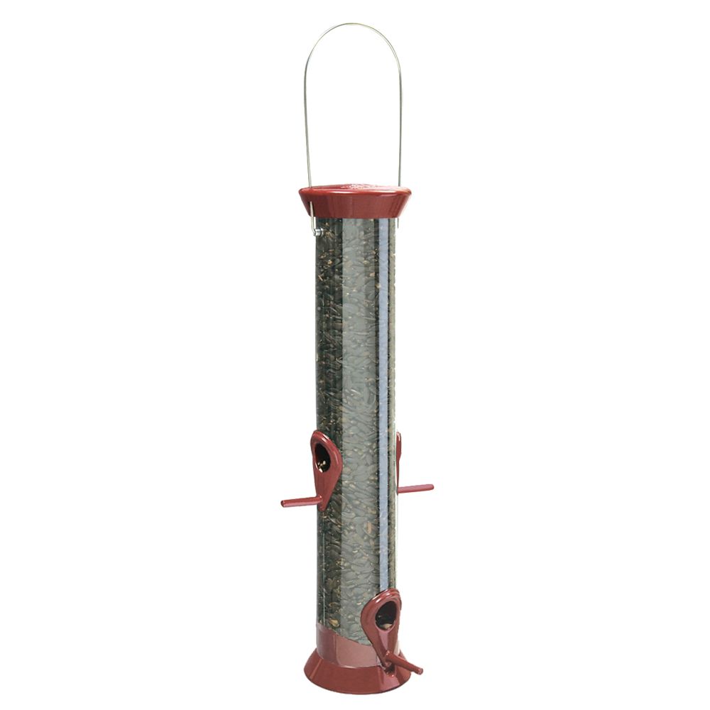 Droll Yankee 15in Burgundy New Generation Sunflower Tube Feeder