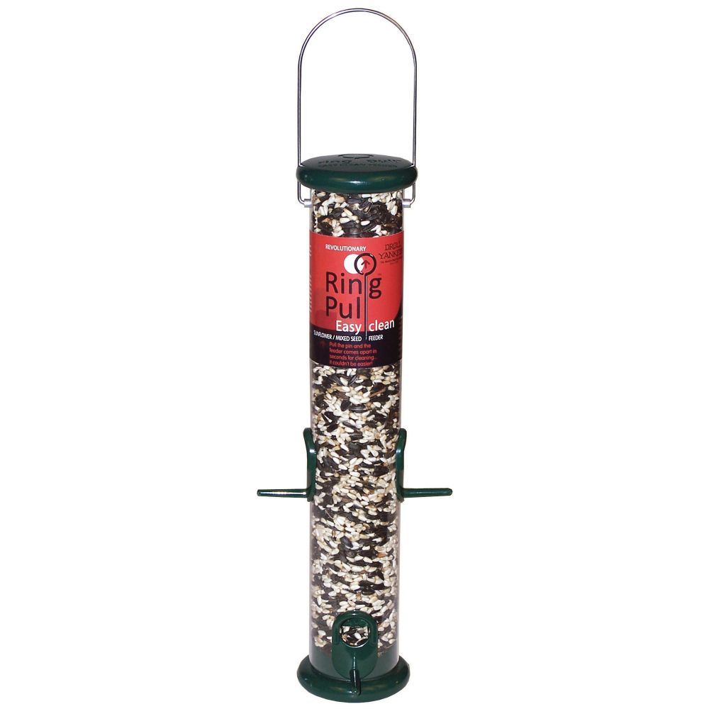 Droll Yankee 15in Forest Green Ring Pull Tube Seed Feeder