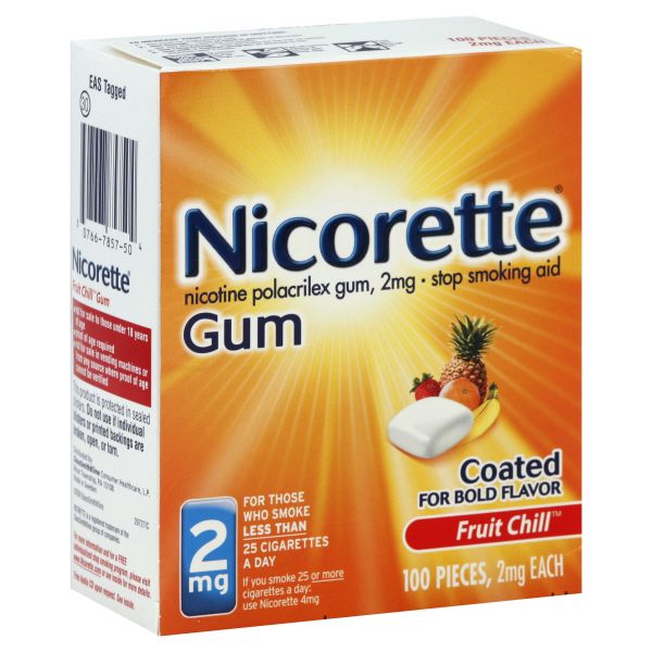 Nicorette Stop Smoking Aid, 2 mg, Gum, Fruit Chill, 100 pieces at Kmart.com