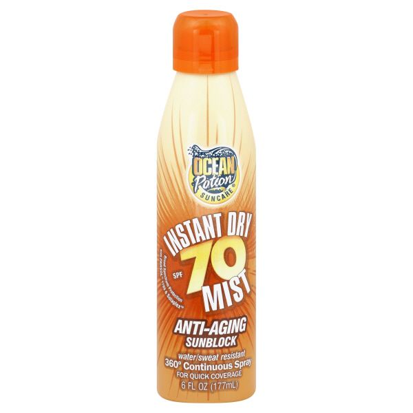 Ocean Potion Suncare Sunblock, Anti-Aging, Instant Dry Mist, SPF 70, 6 fl oz (177 ml) at Kmart.com