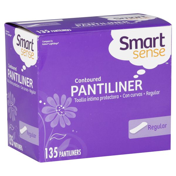 Smart Sense Pantiliners, Contoured, Regular, Unscented, 135 pantiliners at Kmart.com