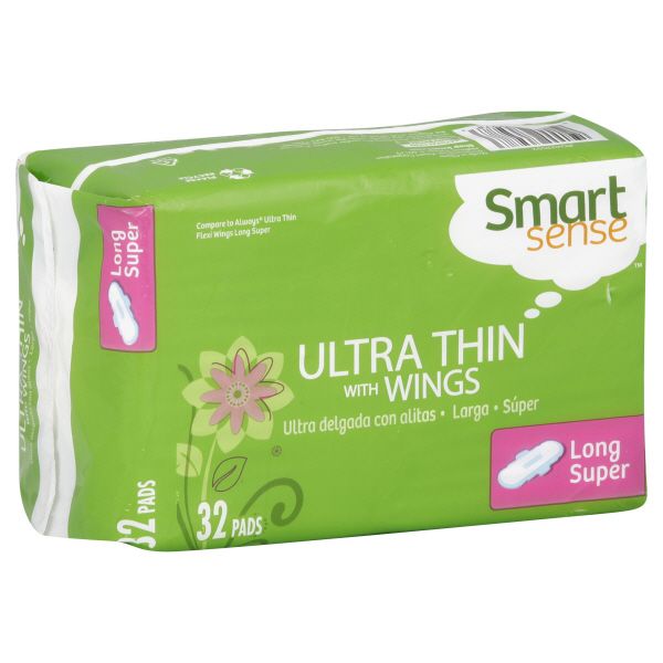 Smart Sense Pads, Ultra Thin, with Wings, Long, Super, 32 pads at Kmart.com
