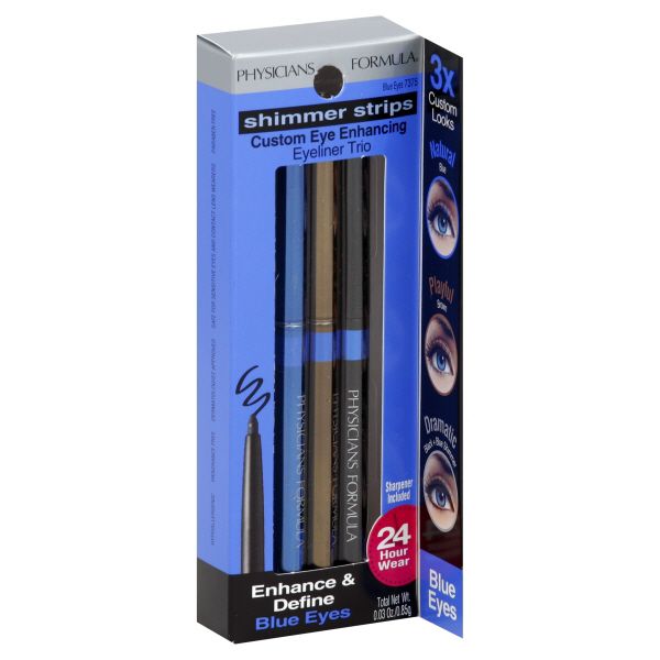 Physicians Formula Shimmer Strips Custom Eye Enhancing Eyeliner Trio, Blue Eyes 7375, 3 eyeliners [0.03 oz (0.85 g)]