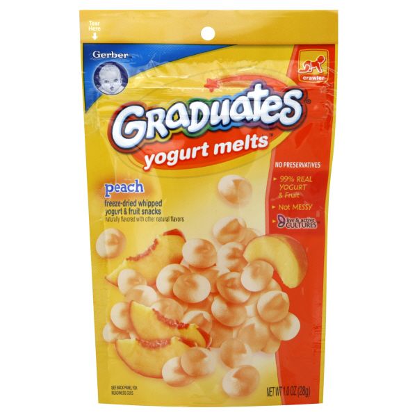 Gerber Graduates  Snacks, Yogurt & Fruit, Peach Yogurt Melts, 1.0 oz (28 g)