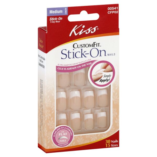 Kiss Custom Fit Stick-On Nails, Medium Length, CFP02, 1 kit at Kmart.com