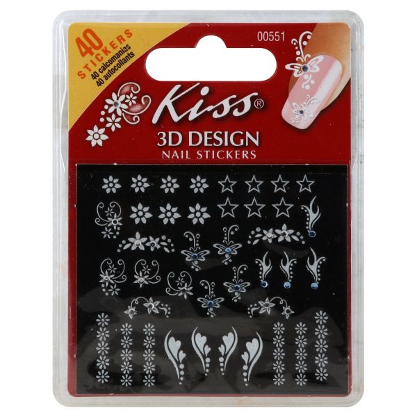 Kiss Nail Stickers, 3D Design, 40 stickers at Kmart.com