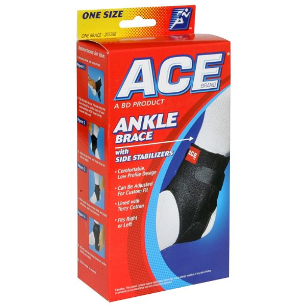 Ace Ace Ankle Brace With Side Stabilizers, One Size, 1 Brace 38204611