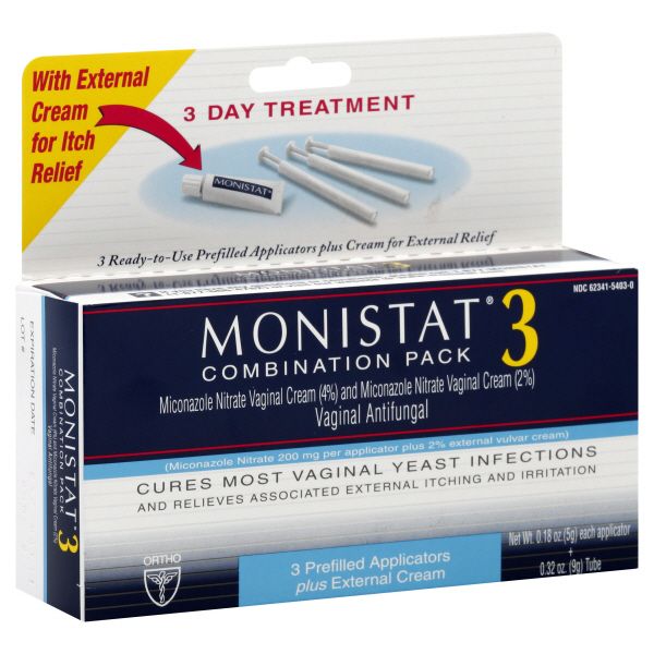 Monistat 3 Vaginal Antifungal Cream, 3 Day Treatment, Combination Pack, 3 applicators at Kmart.com
