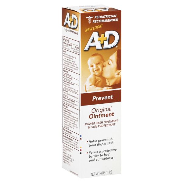 A+D Diaper Rash Ointment & Skin Protectant, Prevent, Original, 4 oz (113 g)