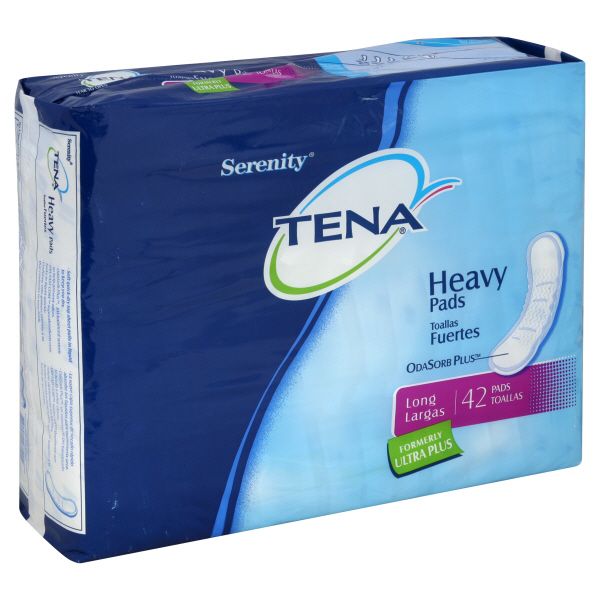 Serenity Tena Pads, Heavy, Long, 42 pads