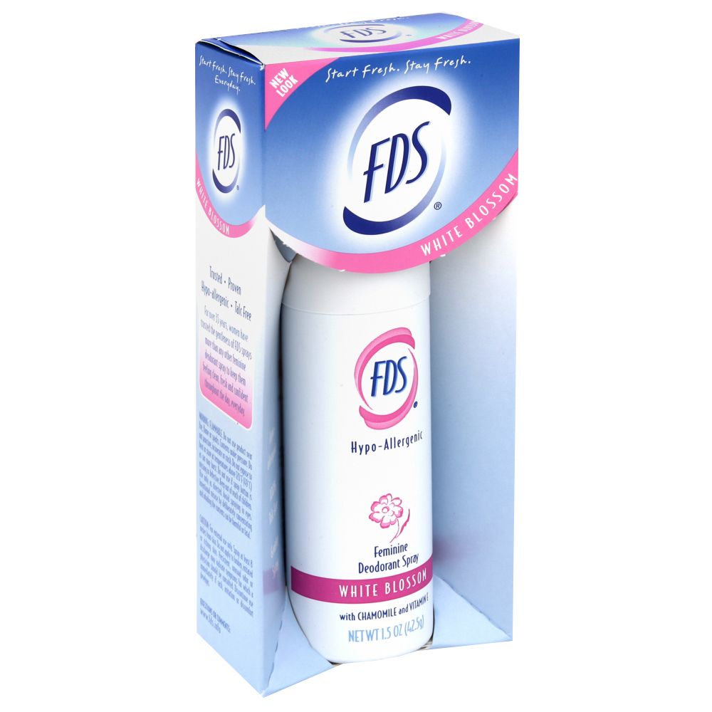 FDS Feminine Deodorant Spray with Chamomile and Vitamin E, White Blossom, 1.5 oz (42.5 g) at Kmart.com
