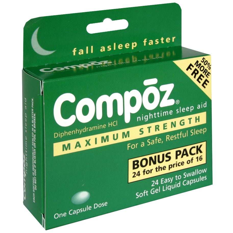 Compoz Nighttime Sleep Aid, Maximum Strength, Soft Gel Liquid Capsules, 24 capsules at Kmart.com