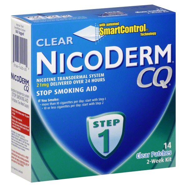 NicoDerm CQ Stop Smoking Aid, Step 1, Clear Patches, 2-Week Kit, 14 patches at Kmart.com