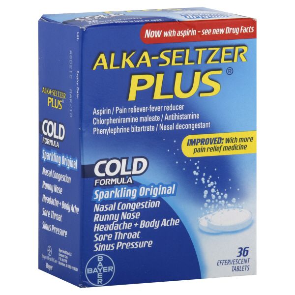 Alka-Seltzer Plus Cold Formula, Sparkling Original, Effervescent Tablets, 36 tablets at Kmart.com