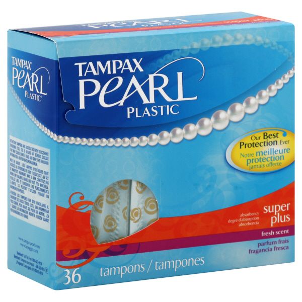 Tampax Pearl Tampons, Plastic, Super Plus Absorbency, Fresh Scent, 36 tampons at Kmart.com
