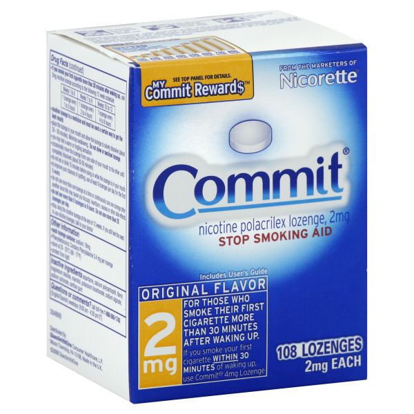 Commit Stop Smoking Aid, 2 mg, Lozenges, Original Flavor, 108 lozenges at Kmart.com