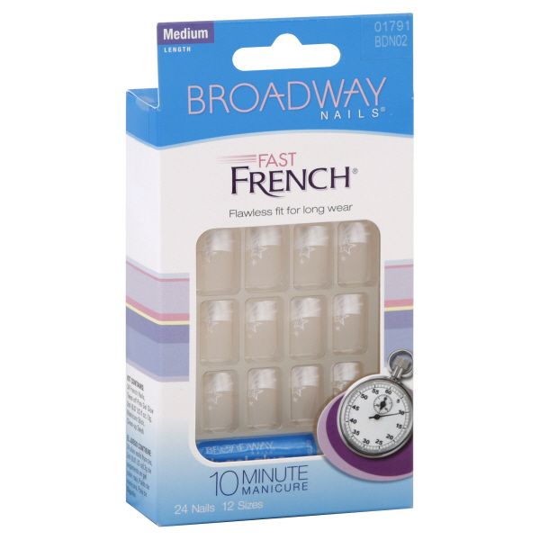 Broadway Nails Fast French Nail Kit, Medium Length, Charming BDN02, 1 kit at Kmart.com