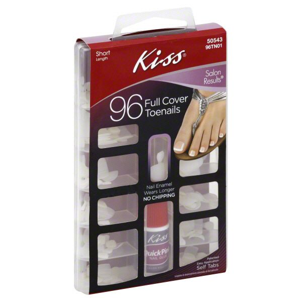 Kiss Salon Results Toenail Kit, Full Cover, Short Length, 96TN01, 1 kit at Kmart.com
