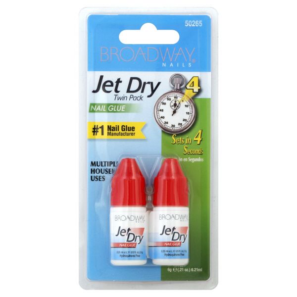 Broadway Nails Nail Glue, Jet Dry, Twin Pack, 2 - 0.11 oz ( 3 g) price decreased by 50%