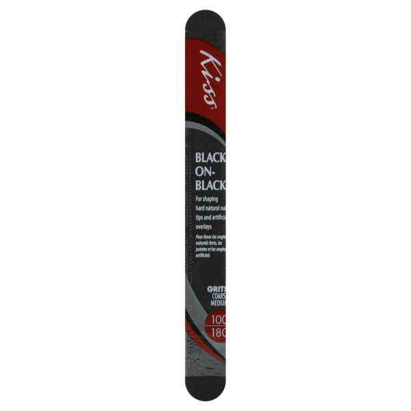 Kiss Black-On-Black Nail File, Coarse/Medium,
