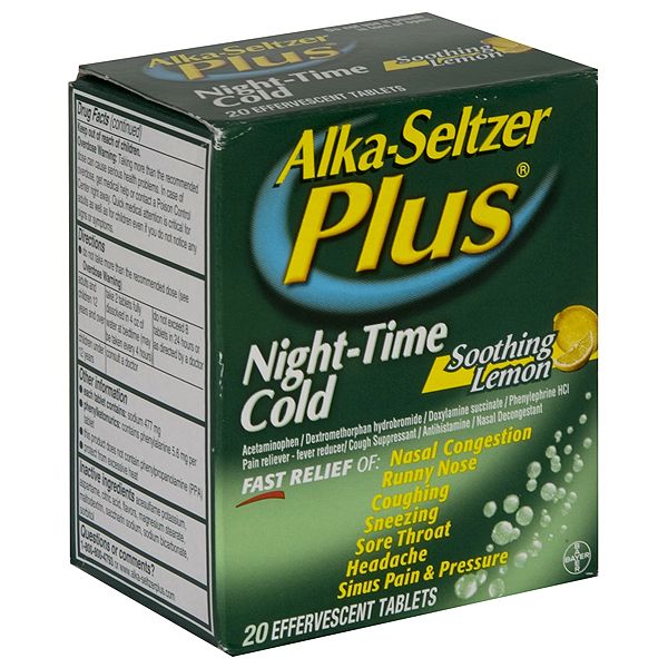 Alka-seltzer Plus Night-time Cold, Soothing Lemon, Effervescent 68506211
