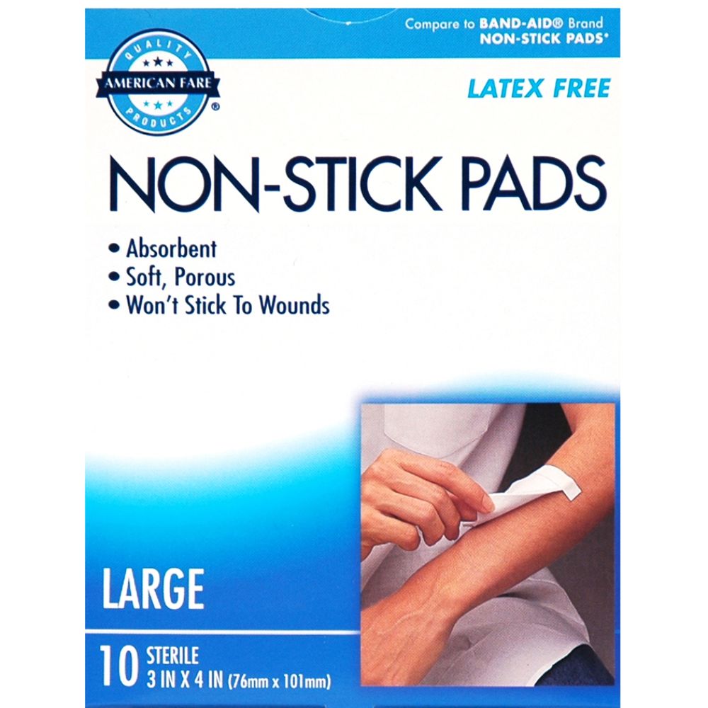 American Fare Latex Free Non Stick Pads Large Gauze Pads 3 X 4 Inches Box 10 Count at Kmart.com