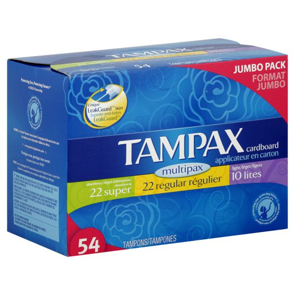Tampax Tampons, Jumbo Pack, Multipax, 54 tampons at Kmart.com