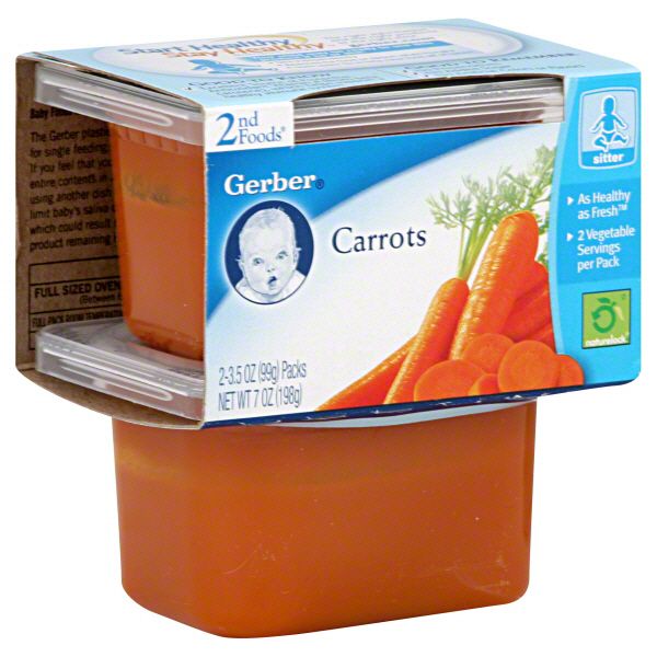 Gerber 2nd Foods Carrots, 2 - 3.5 oz (99 g) packs [7 oz (198 g)]