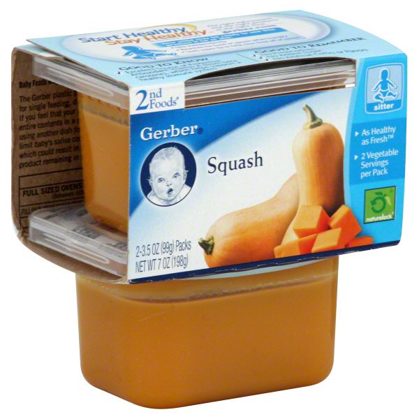 Gerber 2nd Foods Squash, 2 - 3.5 oz (99 g) packs [7 oz (198 g)]