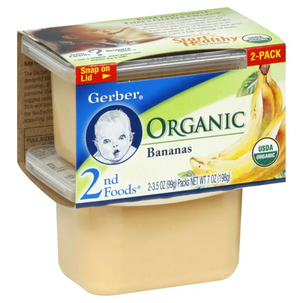 Gerber Organic 2nd Foods Bananas, 2 - 3.5 oz