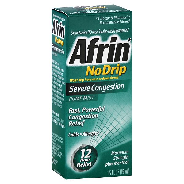 Afrin No Drip Severe Congestion Pump Mist, 0.5 Fl Oz (15 Ml) 68220611