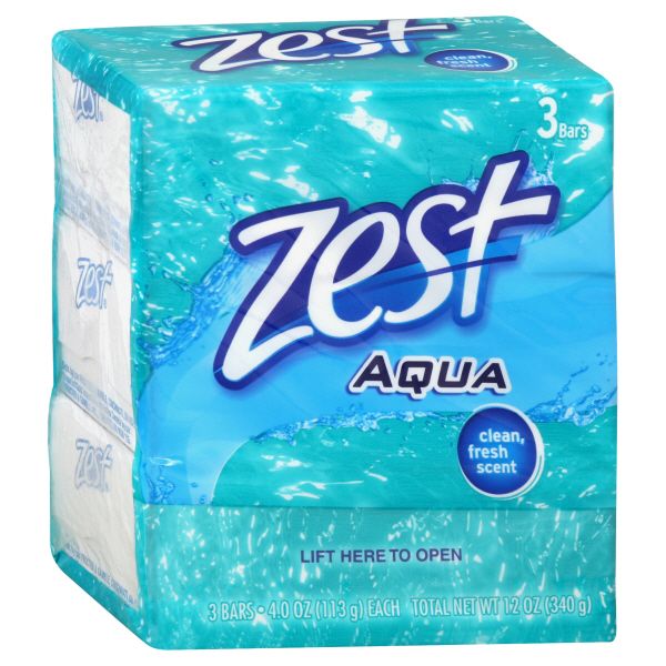 Zest Soap Bars, Aqua, 3 - 4 oz (113 g) bars [12 oz (340 g)] at Kmart.com