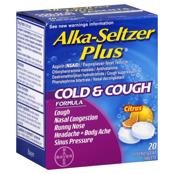 Alka-Seltzer Plus Cold & Cough Formula, Effervescent Tablets, Citrus, 20 tablets at Kmart.com