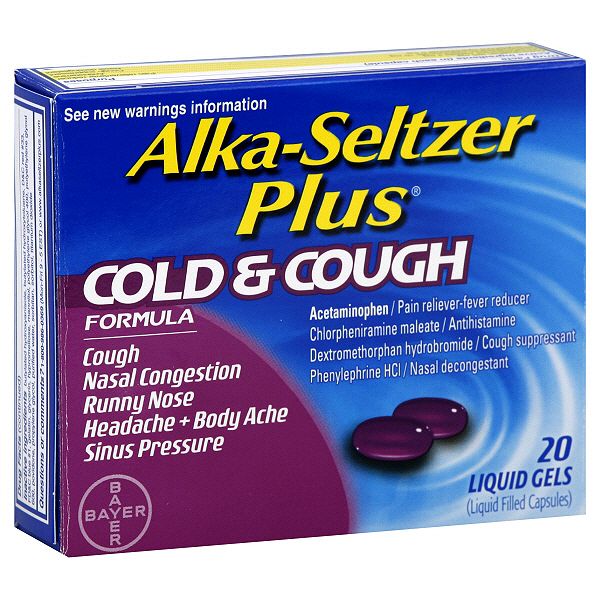 Alka-seltzer Plus Cold & Cough Formula, Liquid Gels, 20 Liquid Gels      31786