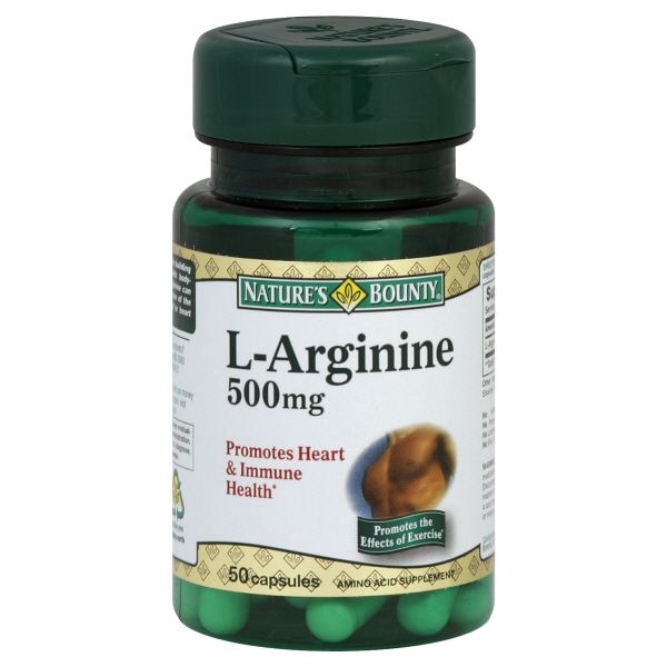 Nature's Bounty L-Arginine, 500 mg, Capsules, 50 capsules