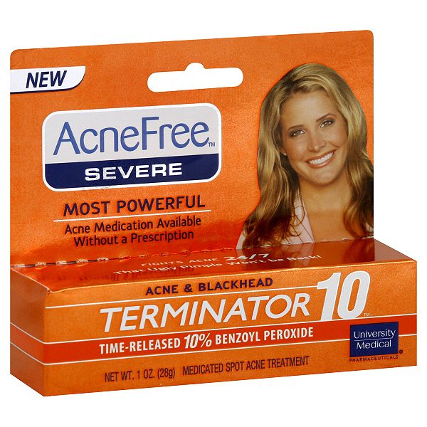 Acnefree Terminator 10 Medicated Spot Acne Treatment, Severe, 1 Oz 12432