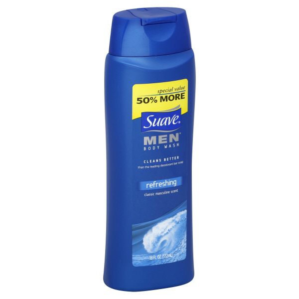 Suave Men Body Wash, Refreshing, 18 fl oz (532 ml)
