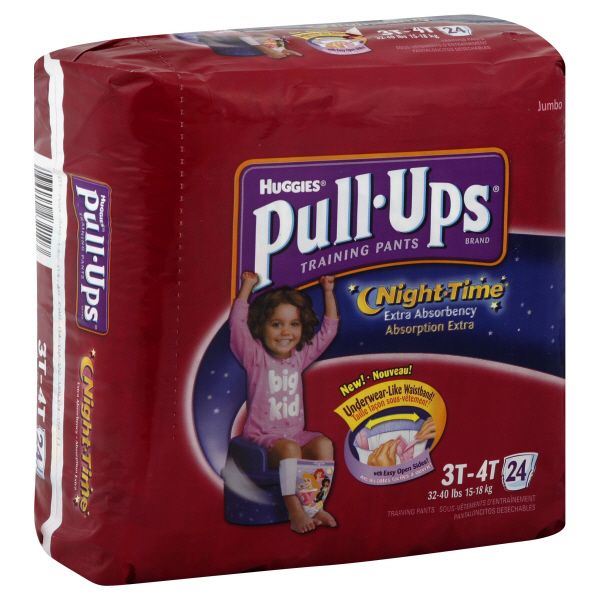 Huggies Pull-Ups Training Pants, Night Time, 3T-4T (32-40 lb), Disney Princesses, Jumbo, 24 pants