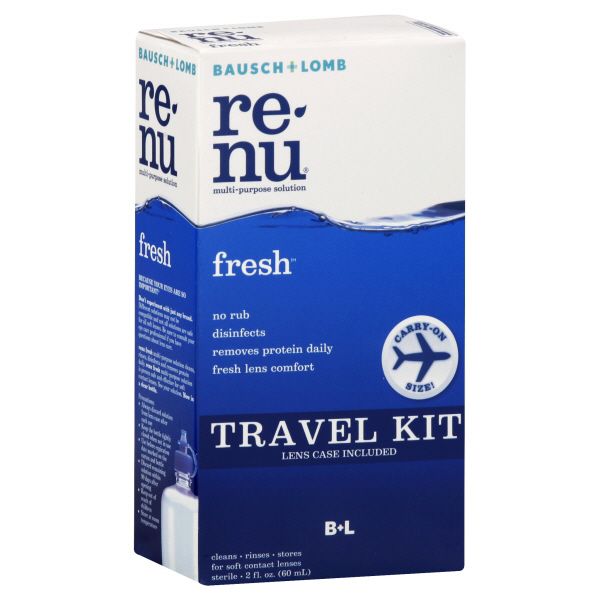 Renu Bausch & Lomb Re-Nu Fresh Multi-Purpose Solution, for Soft Contact Lenses, Travel Kit, Carry On Size, 2 fl oz (60 ml) at Kmart.com