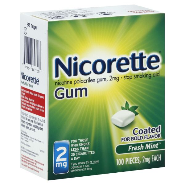 Nicorette Stop Smoking Aid, 2 mg, Coated, Gum, Fresh Mint, 100 pieces at Kmart.com
