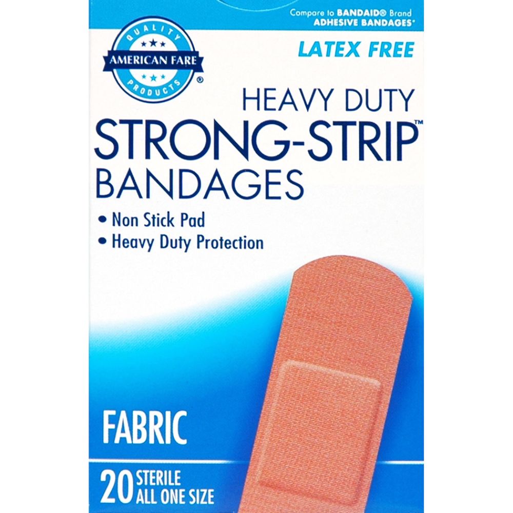 American Fare Heavy Duty Strong Strip Bandages Fabric Standard Size Box 20 Count at Kmart.com