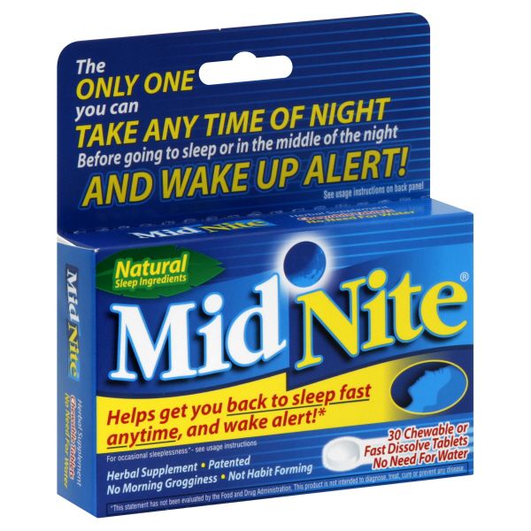 Midnite Concepts in Health MidNite, Chewable Tablets, 30 tablets