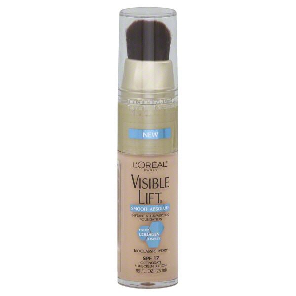 L'Oreal Visible Lift Smooth Absolute Foundation, Instant Age-Reversing, Classic Ivory 160, 0.85 fl oz (25 ml) at Kmart.com