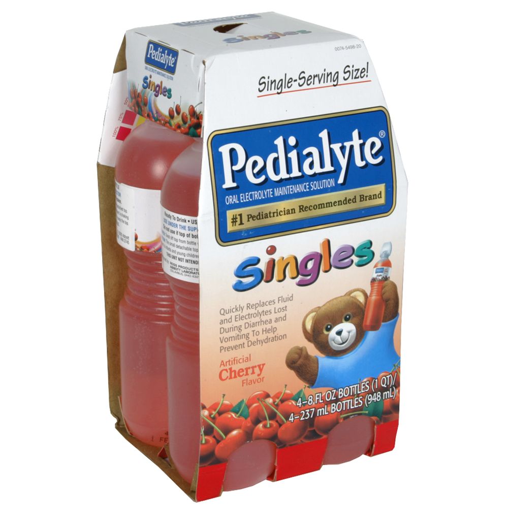 Pedialyte Singles Oral Electrolyte Maintenance Solution, Cherry, 4-8 fl oz (237 ml) bottles [1 qt (948 ml)] at Kmart.com