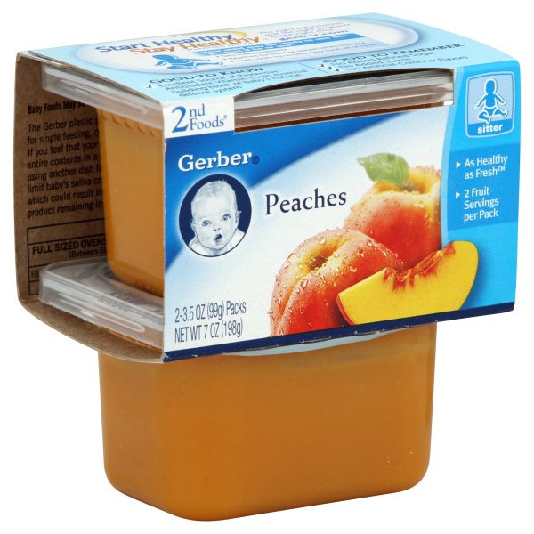 Gerber 2nd Foods Peaches, 2 - 3.5 oz (99 g) packs [7 oz (198 g)]